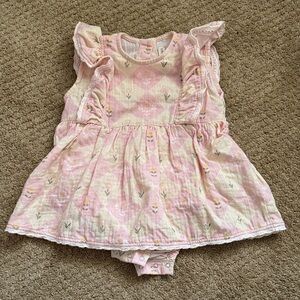 Wild Wawa pink and cream romper dress